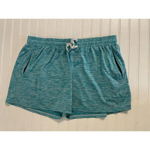 Real Essentials Shorts Men's SZ M AQUA Blue Elastic Waist Drawstring Casual